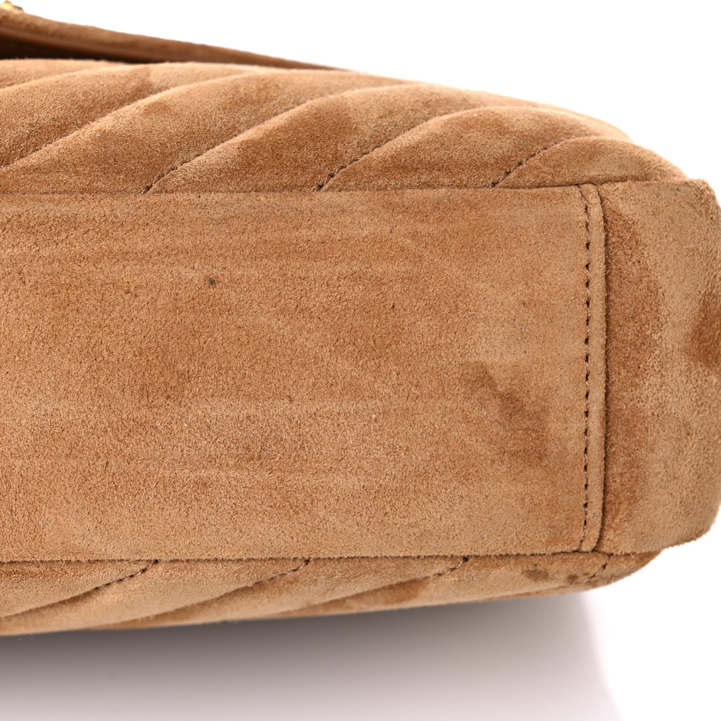 Suede Matelasse Chevron Monogram Medium College Bag Cinnamon