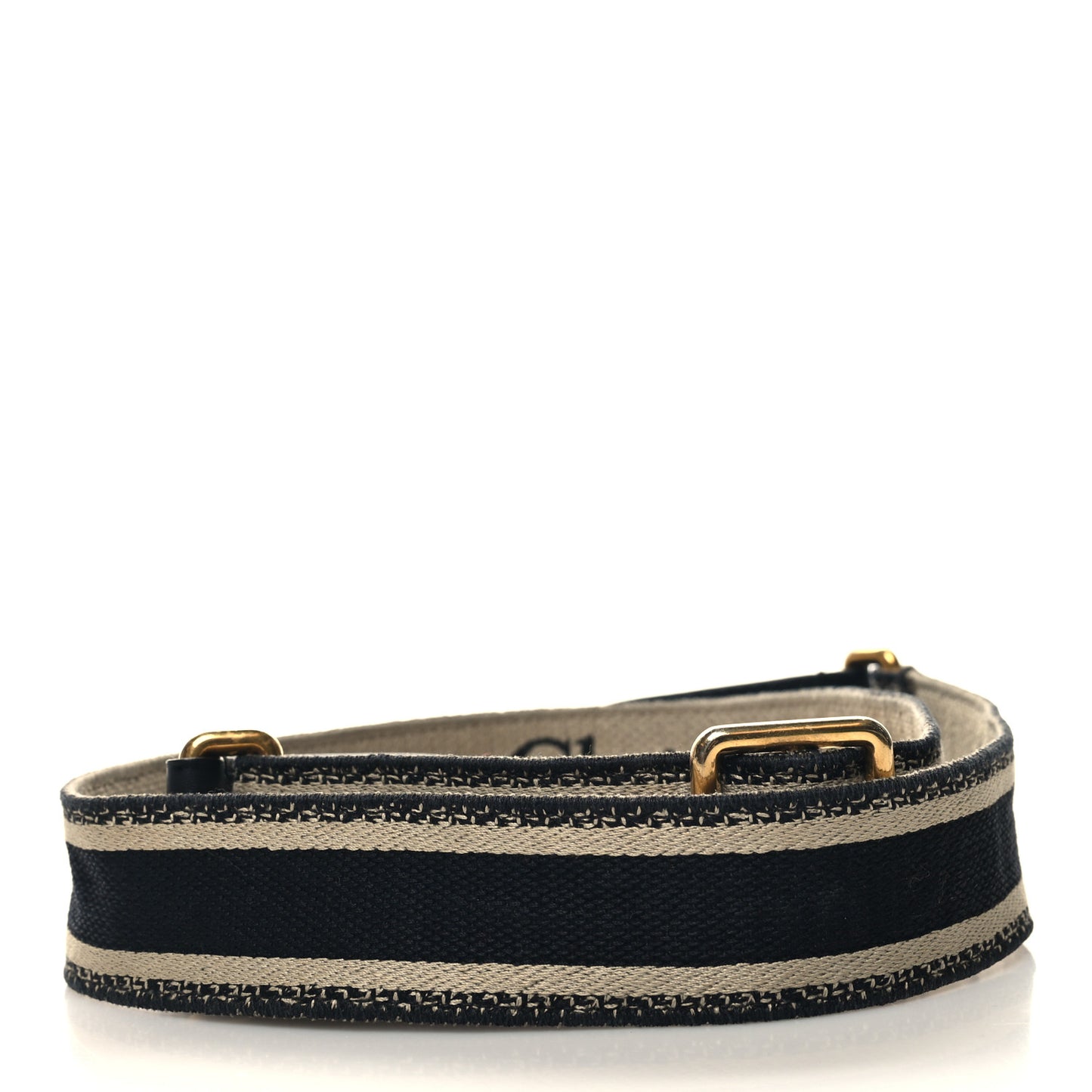 Canvas Embroidered Shoulder Strap Black