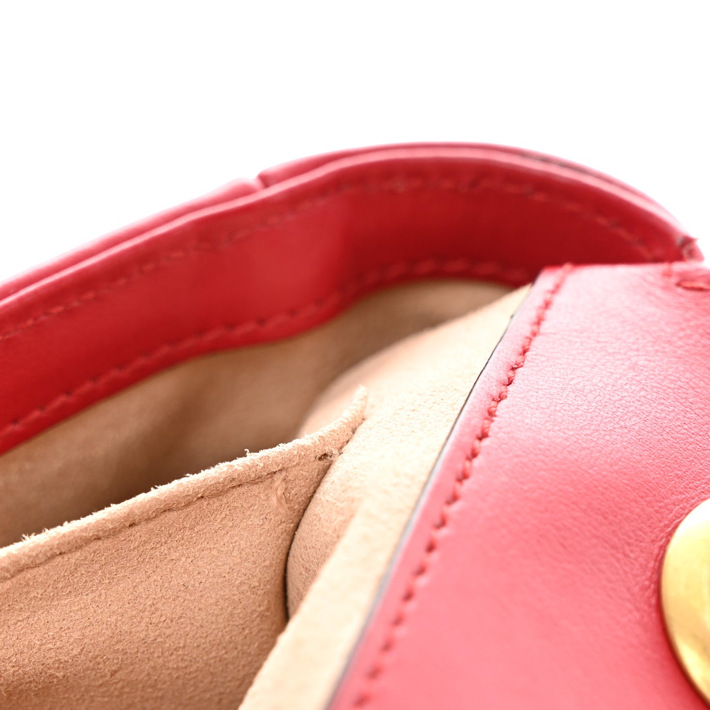Calfskin Matelasse Mini GG Marmont Shoulder Bag Hibiscus Red