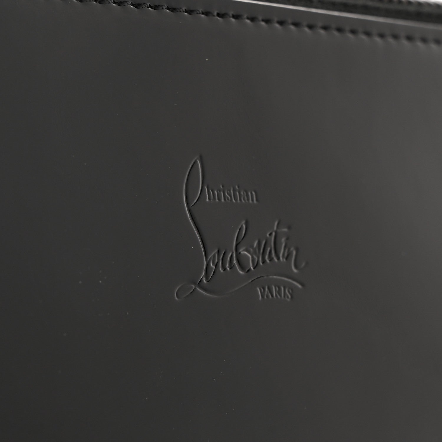 Christian Louboutin Patent Calfskin Strass Loubila Chain Clutch Black 6 of 10