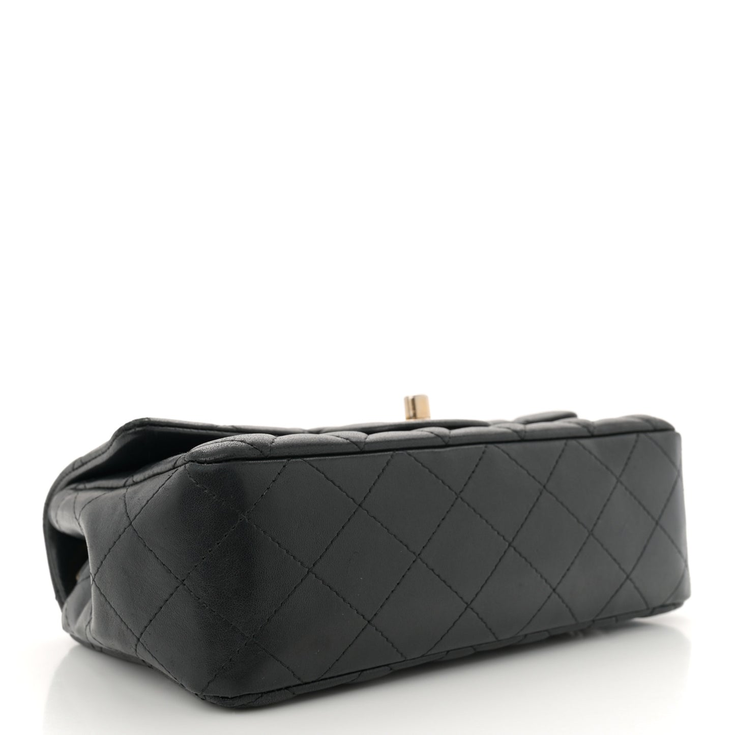 Lambskin Quilted Mini Rectangular Flap Black