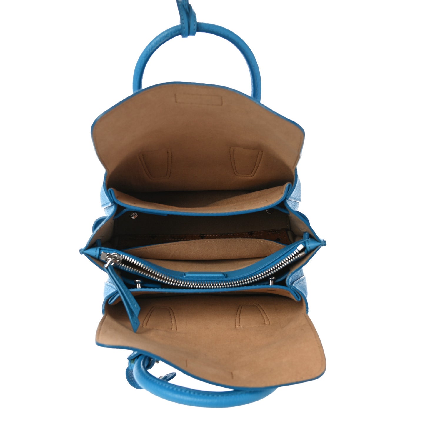 Grained Calfskin Mini Milla Tote Sky Blue