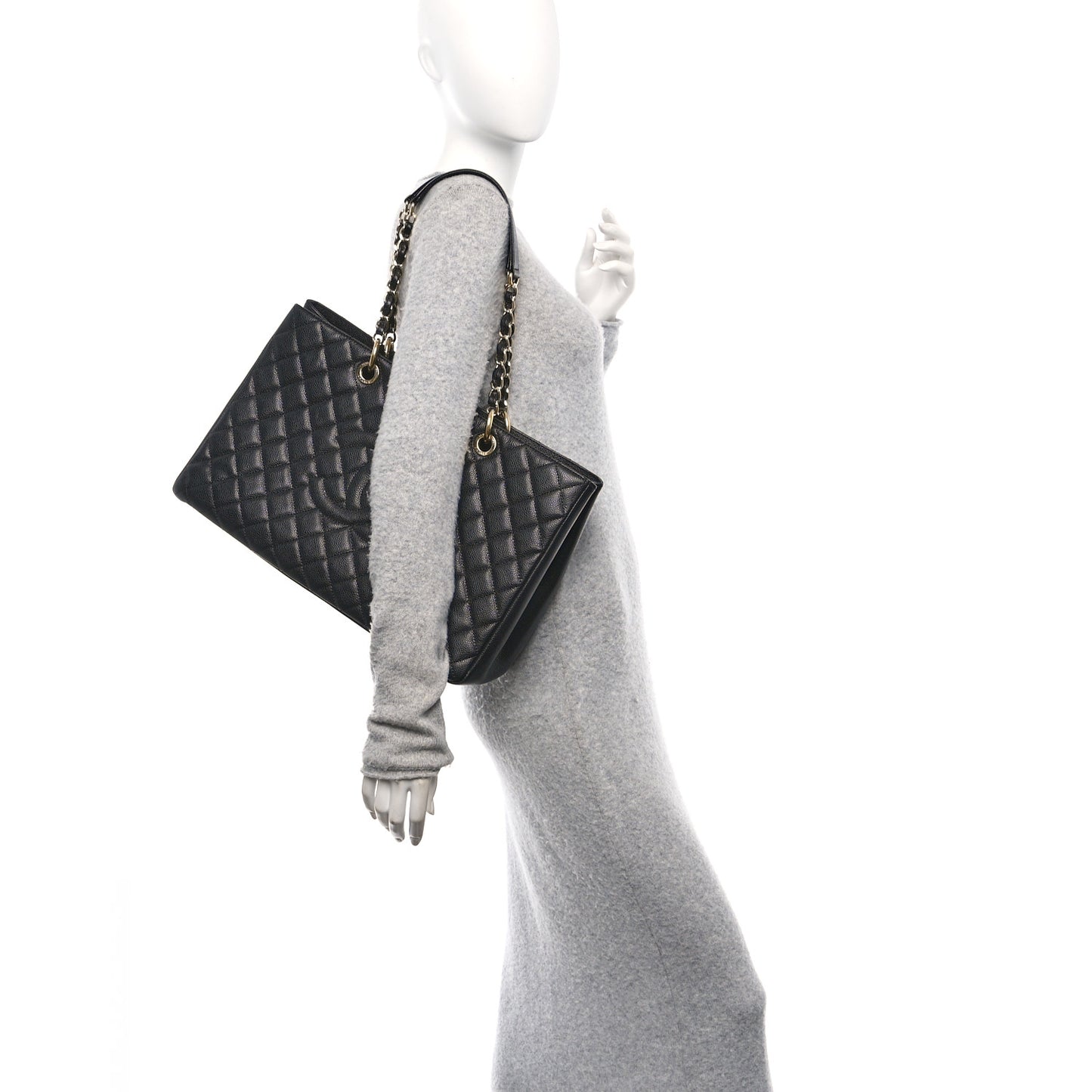 Caviar Quilted XL Grand Shopping Tote GST Black