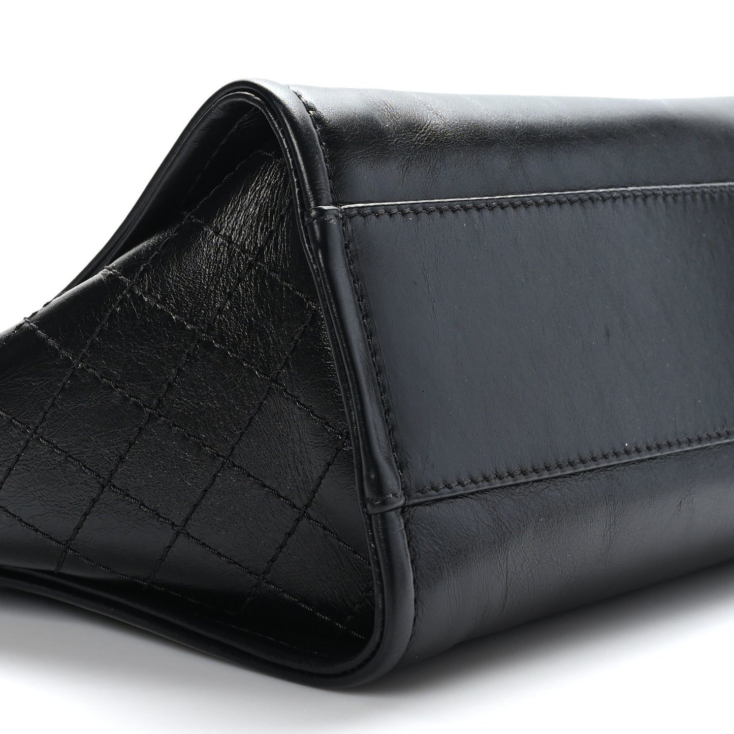 Aged Calfskin Small Charms Deauville Tote Black