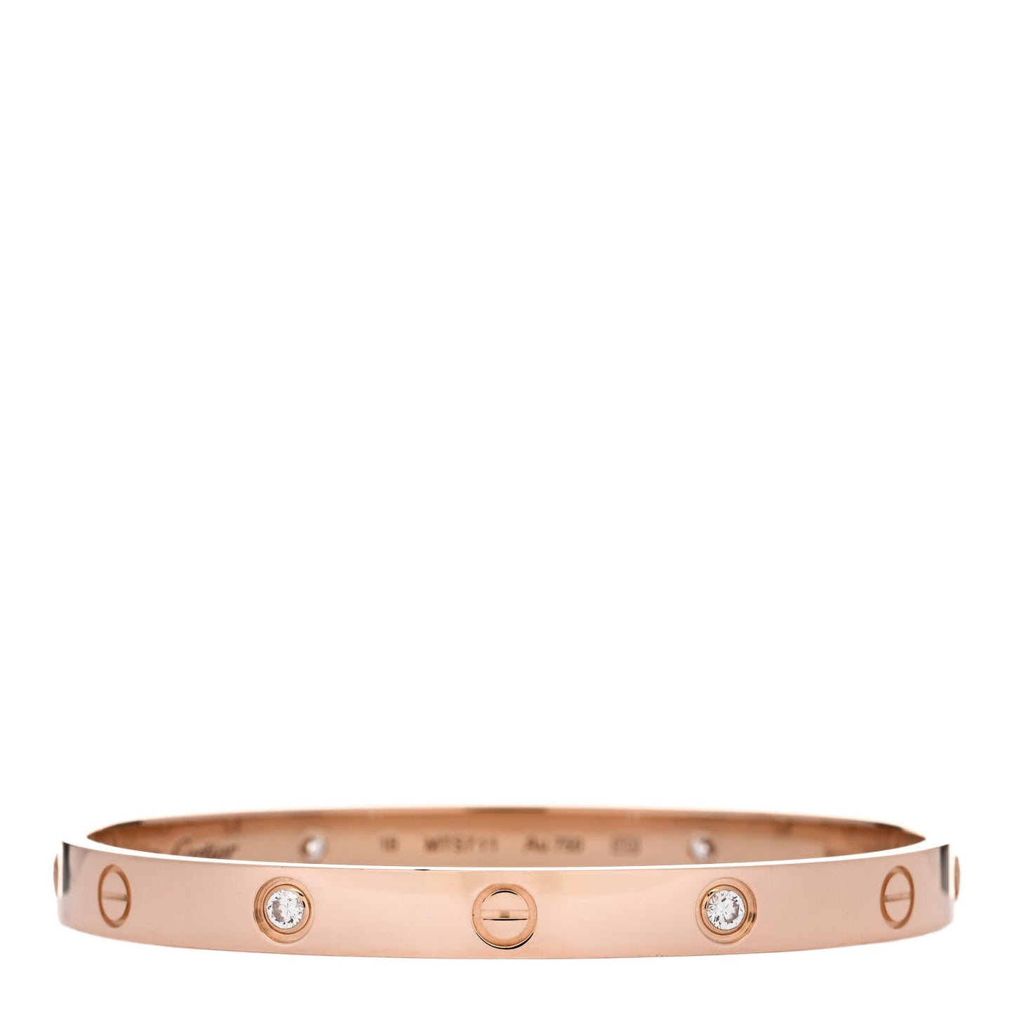 18K Pink Gold 4 Diamond LOVE Bracelet 18