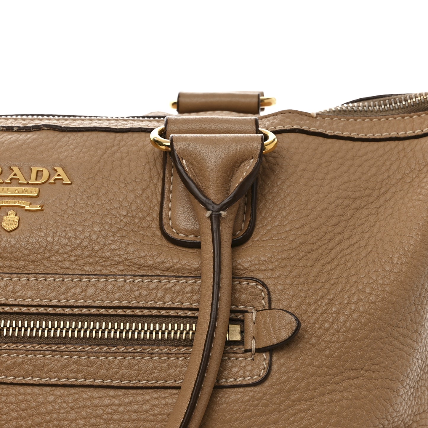 Vitello Daino Shopping Satchel Caramel