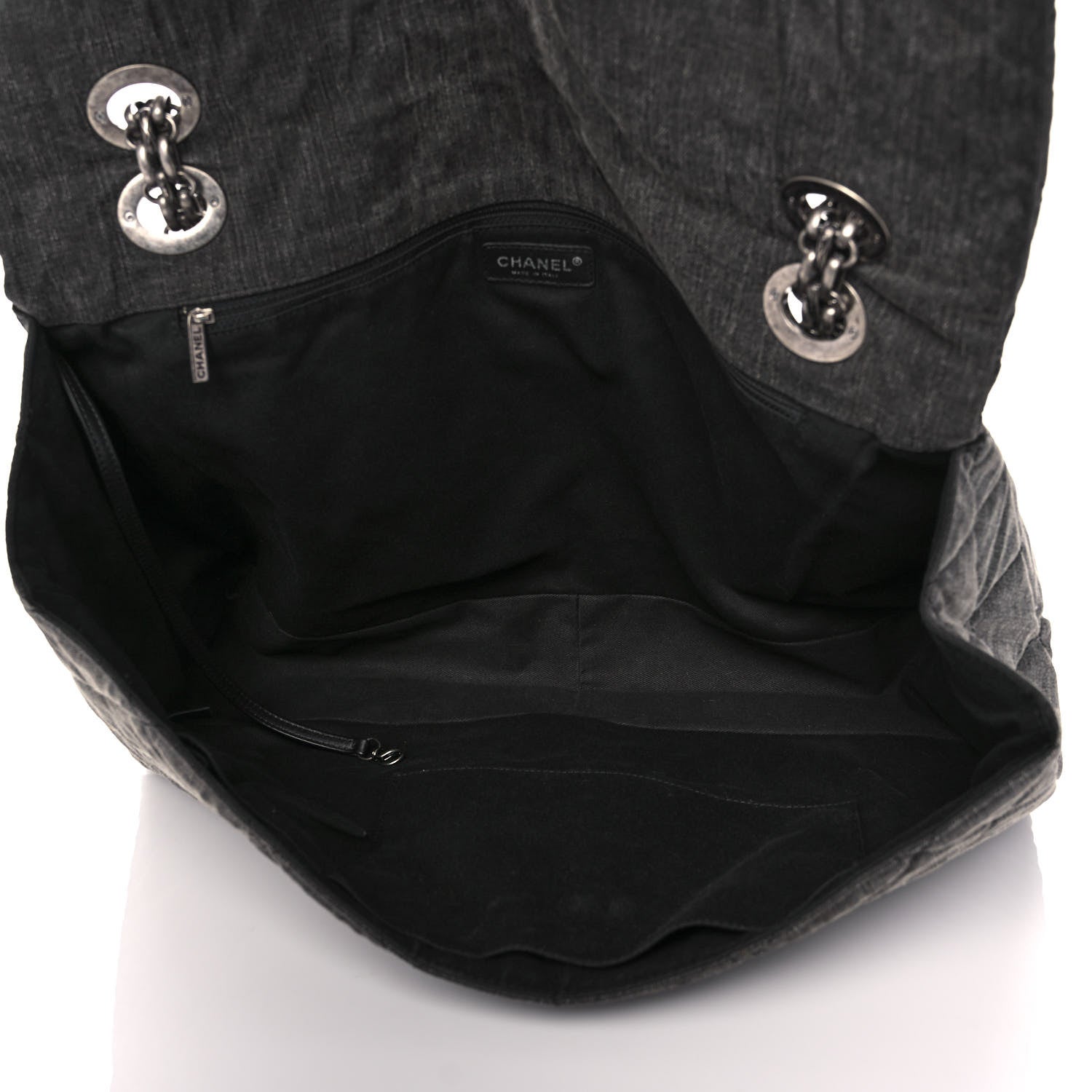 Chanel Denim Quilted XXL Reissue Flap Grey 5 of 11