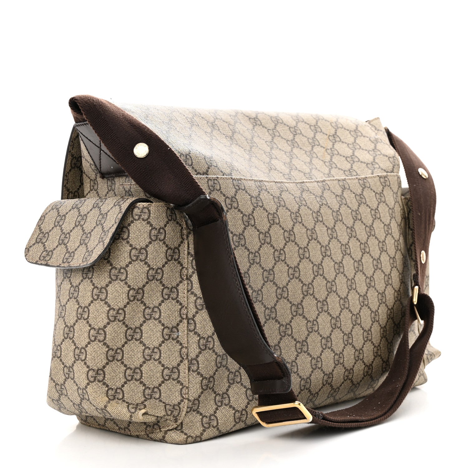 Gucci GG Plus Monogram Messenger Diaper Bag Dark Brown 4 of 14