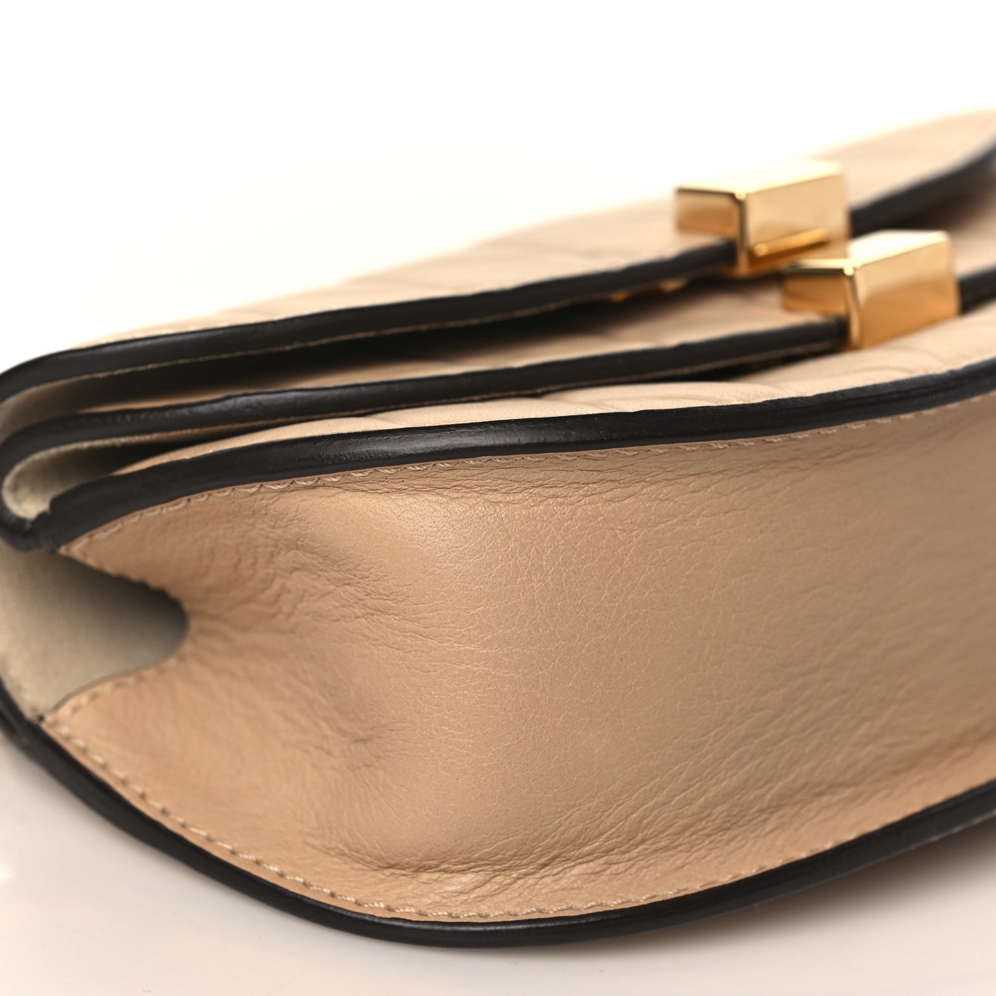 Calfskin Embossed Nano Georgia Crossbody Bag Sand