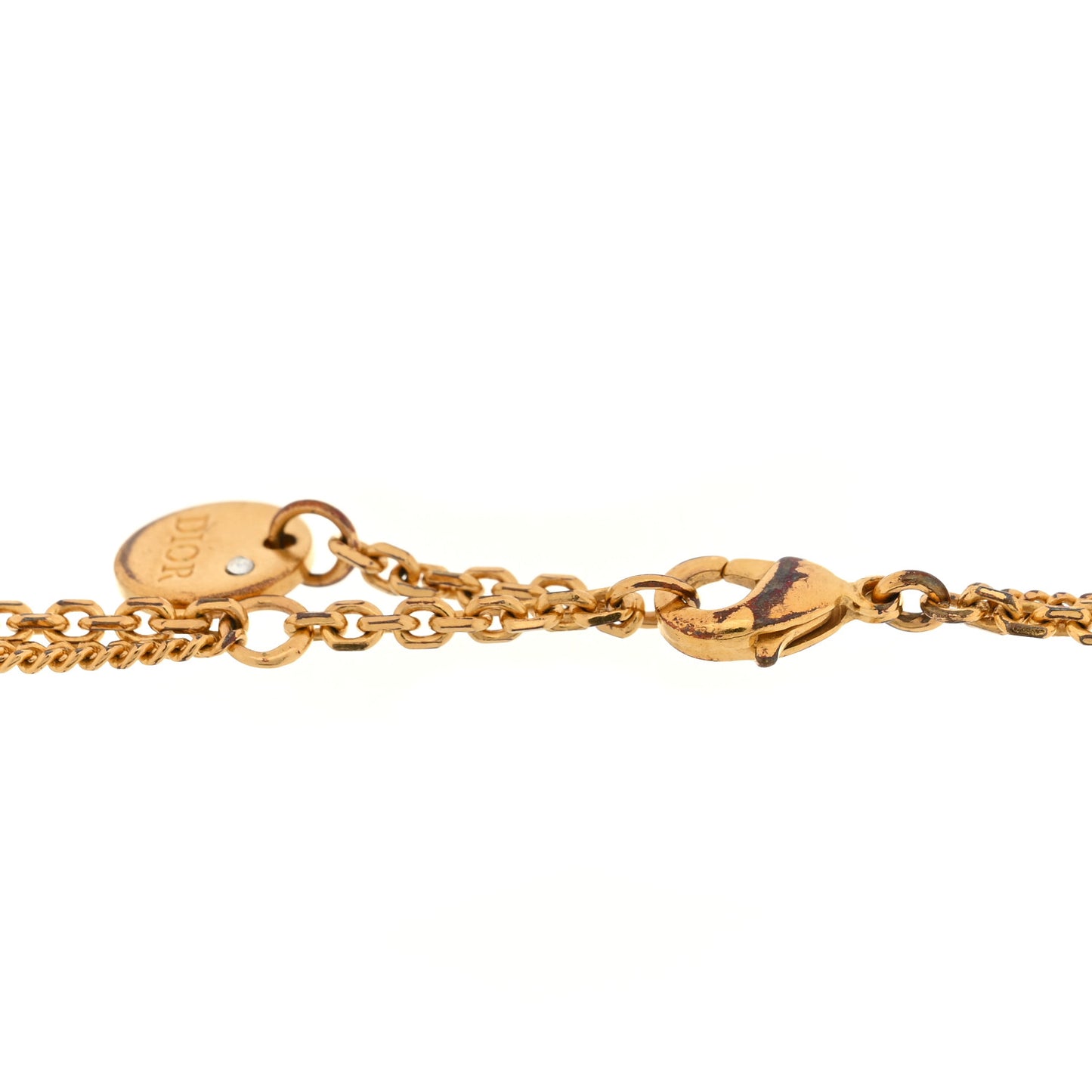 Metal Crystal Petit CD Double Bracelet Gold