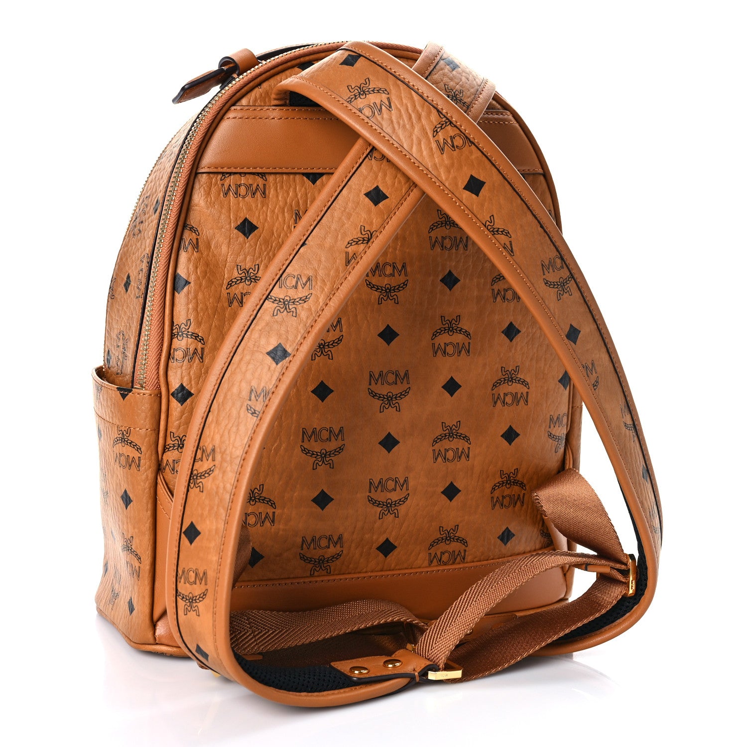 MCM Visetos Small Stark Backpack Cognac 3 of 9