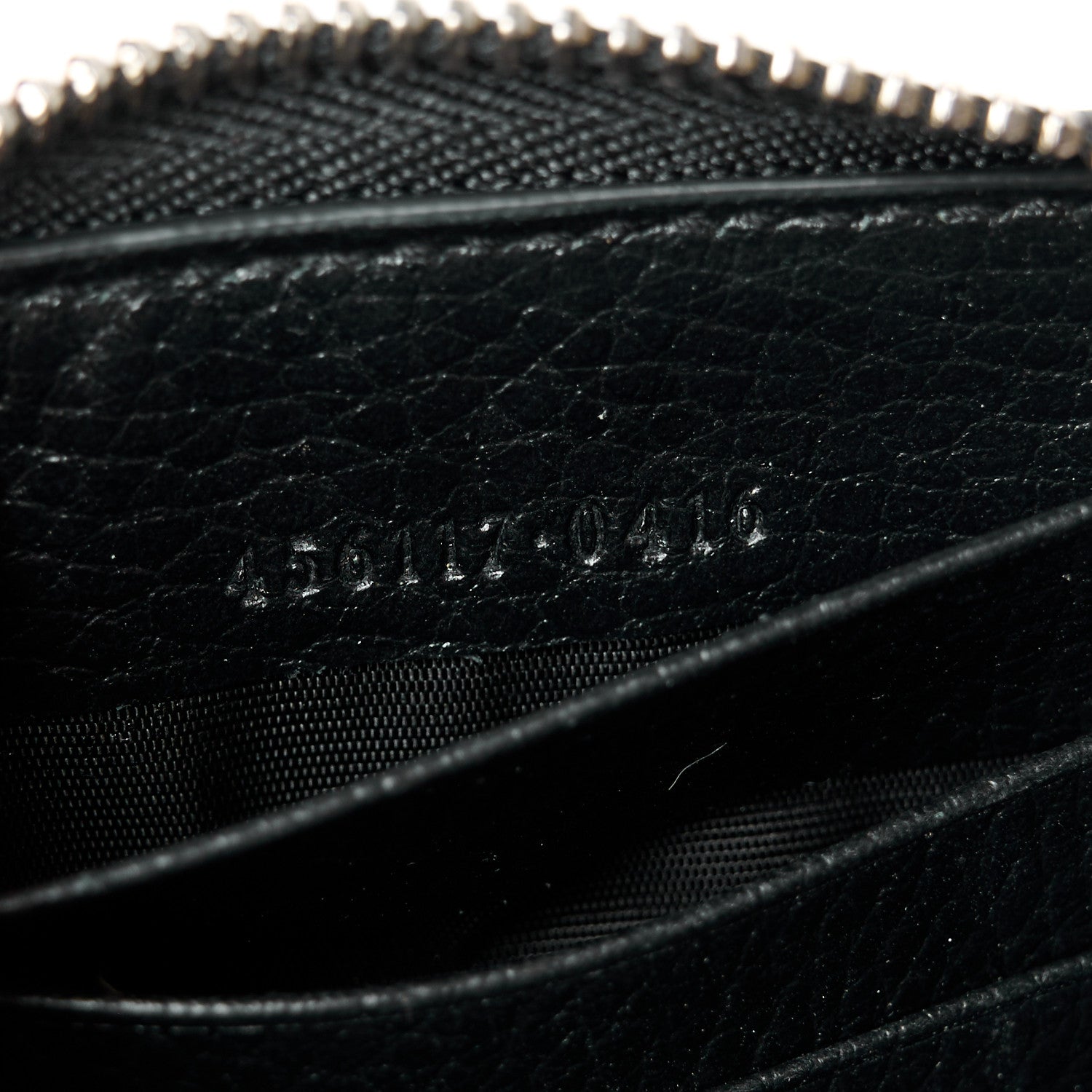 Gucci Dollar Calfskin Monochrome GG Marmont Zip Around Wallet Black 8 of 9