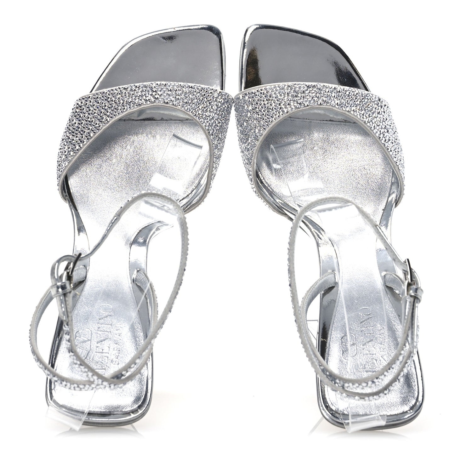 Crystal Embellished 90mm Sandals 38 Silver