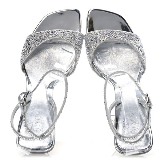 Crystal Embellished 90mm Sandals 38 Silver