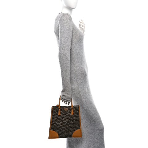 Stuoia Tweed Cinghiale Tote Marrone