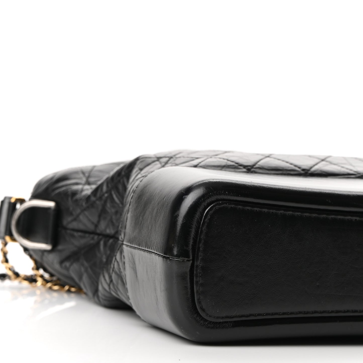 Aged Calfskin Quilted Large Gabrielle Hobo Black