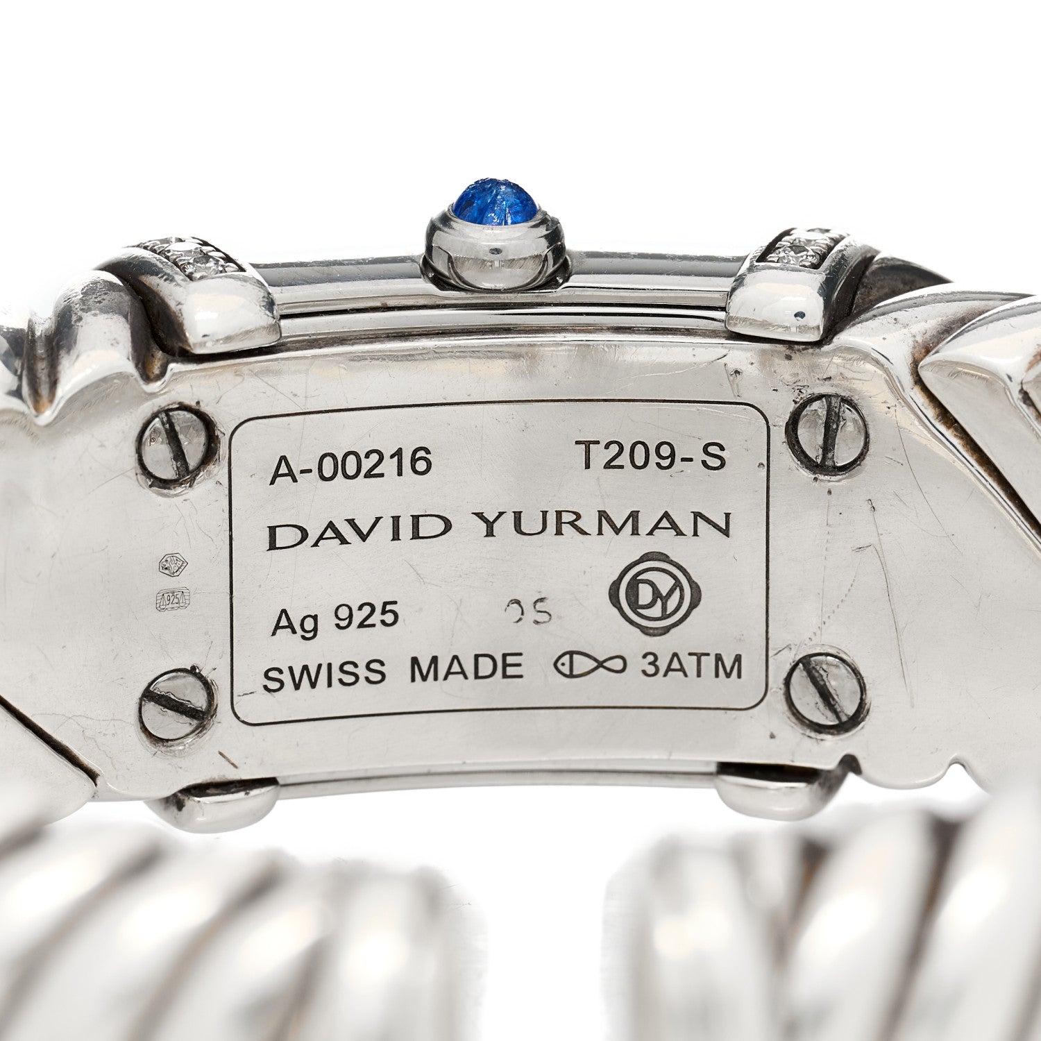 David Yurman Sterling Silver Diamond Bezel Mother of Pearl 19mm Waverly Quartz Watch 4 of 5