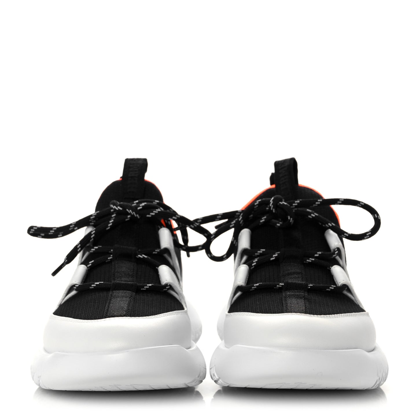 Technical Canvas Suede Goatskin Womens Duel Sneakers 37 Black White