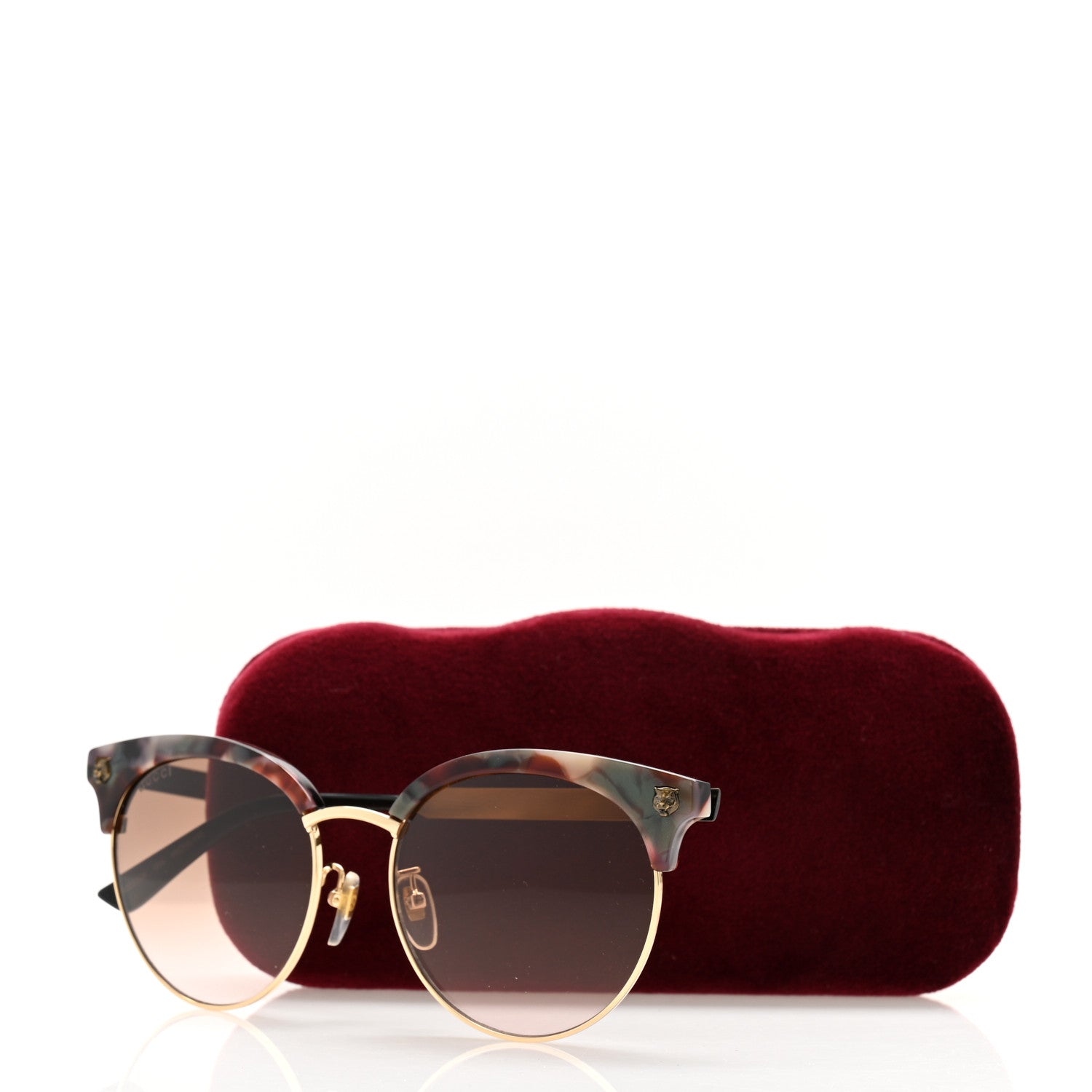 Gucci Metal Tiger GG0222SK Sunglasses Tortoise 9 of 9
