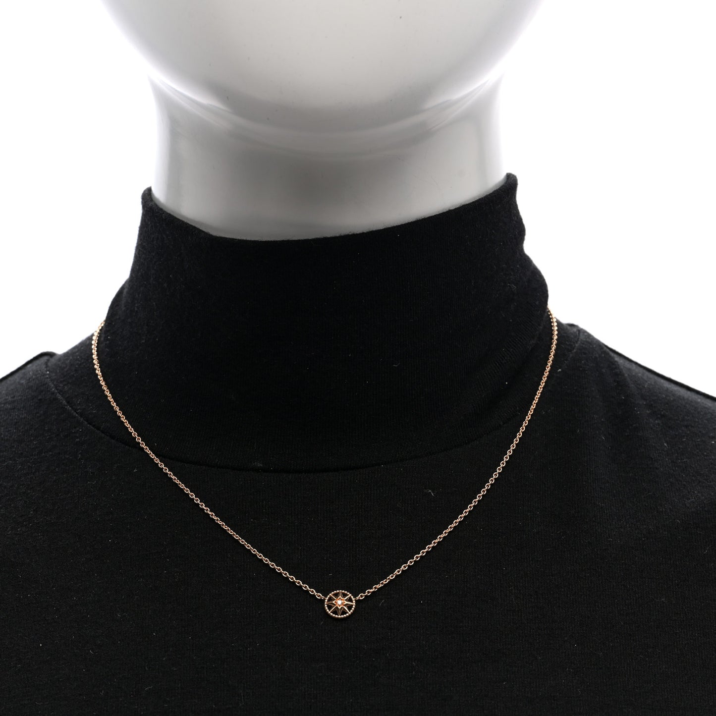 18K Rose Gold Diamond XS Rose Des Vents Necklace
