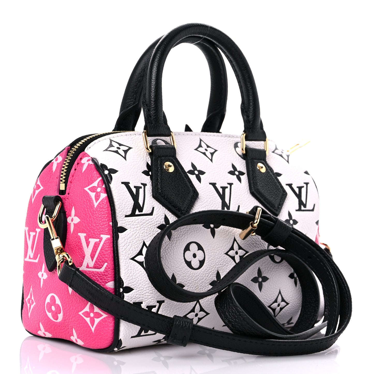 Empreinte Monogram Spring in the City Speedy Bandouliere 20 Black White Pink