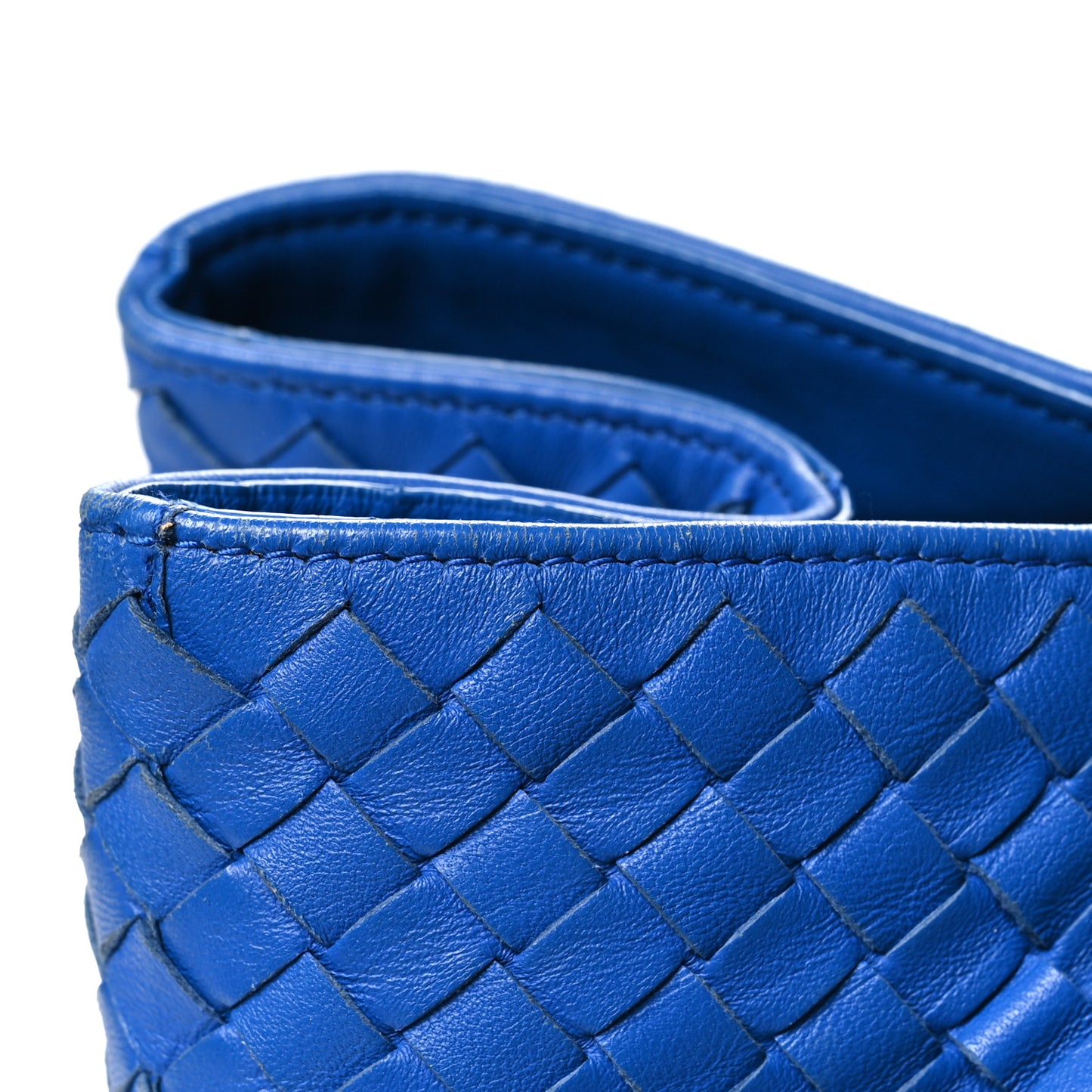 Nappa Intrecciato Large Classic Chain Strap Tote Signal Blue