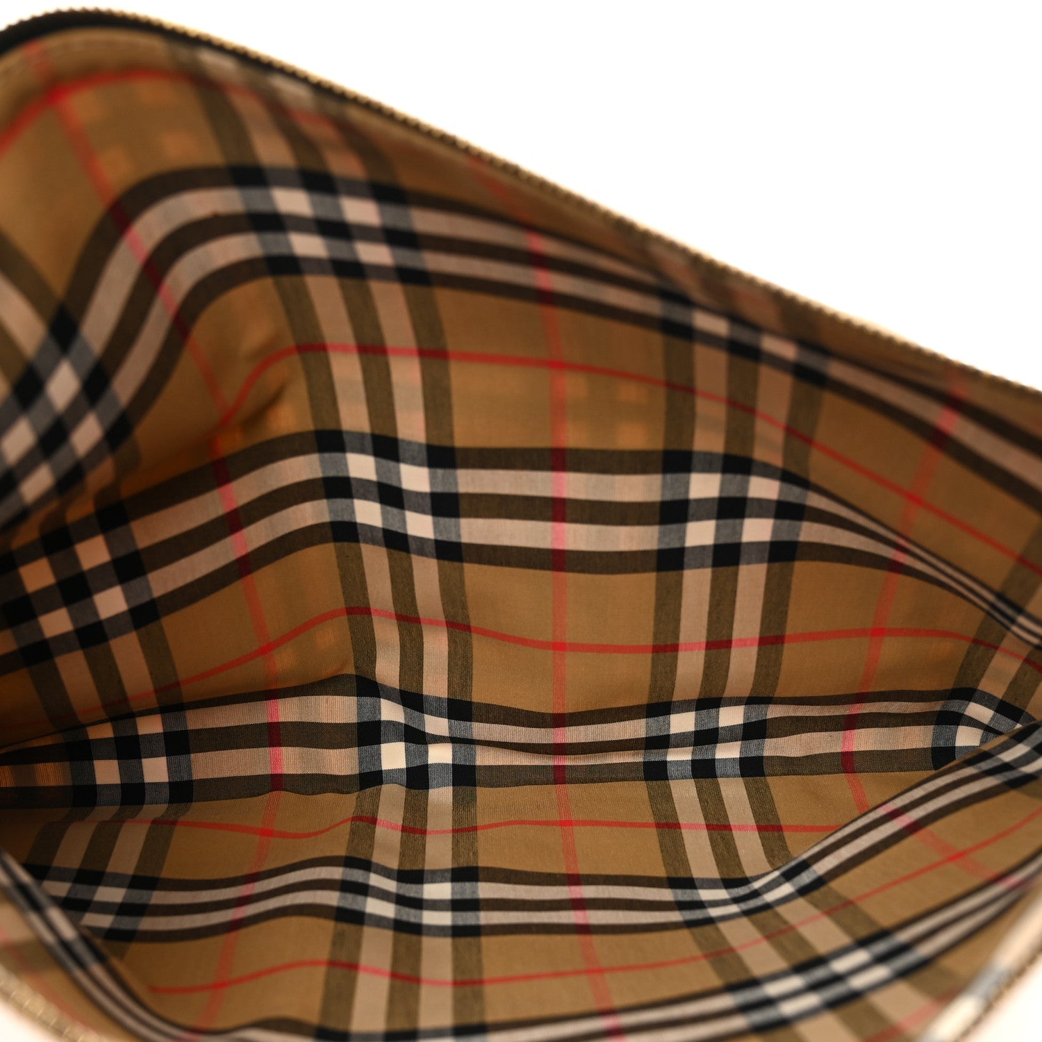 Burberry Coated Canvas Vintage Check Large Zip Pouch Antique Yellow 5 of 7