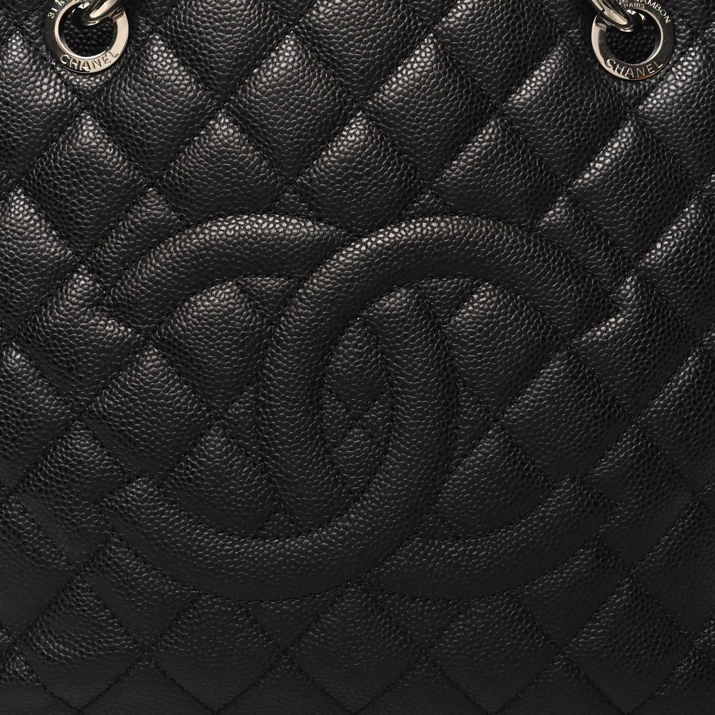 Caviar Quilted Grand Shopping Tote GST Black