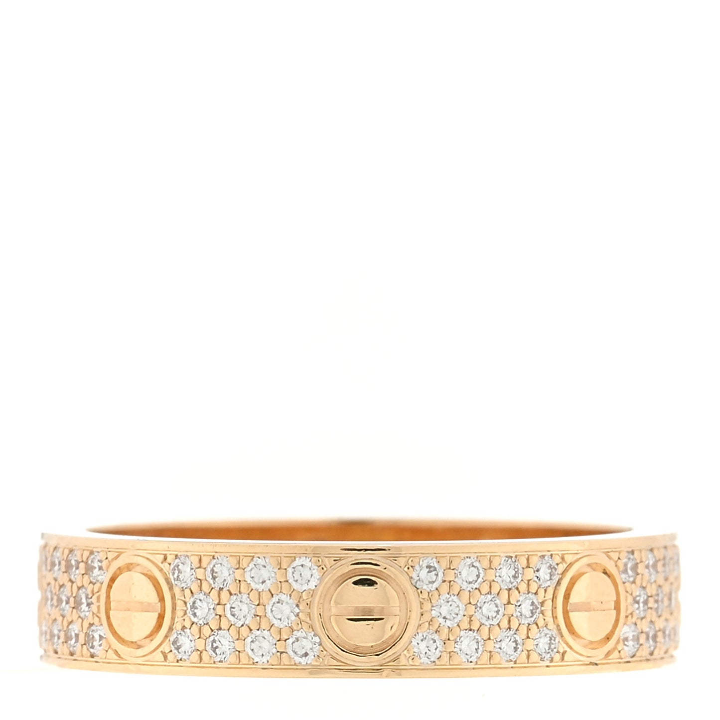 18K Yellow Gold Diamond 4mm LOVE Wedding Paved Band Ring 51 5.75