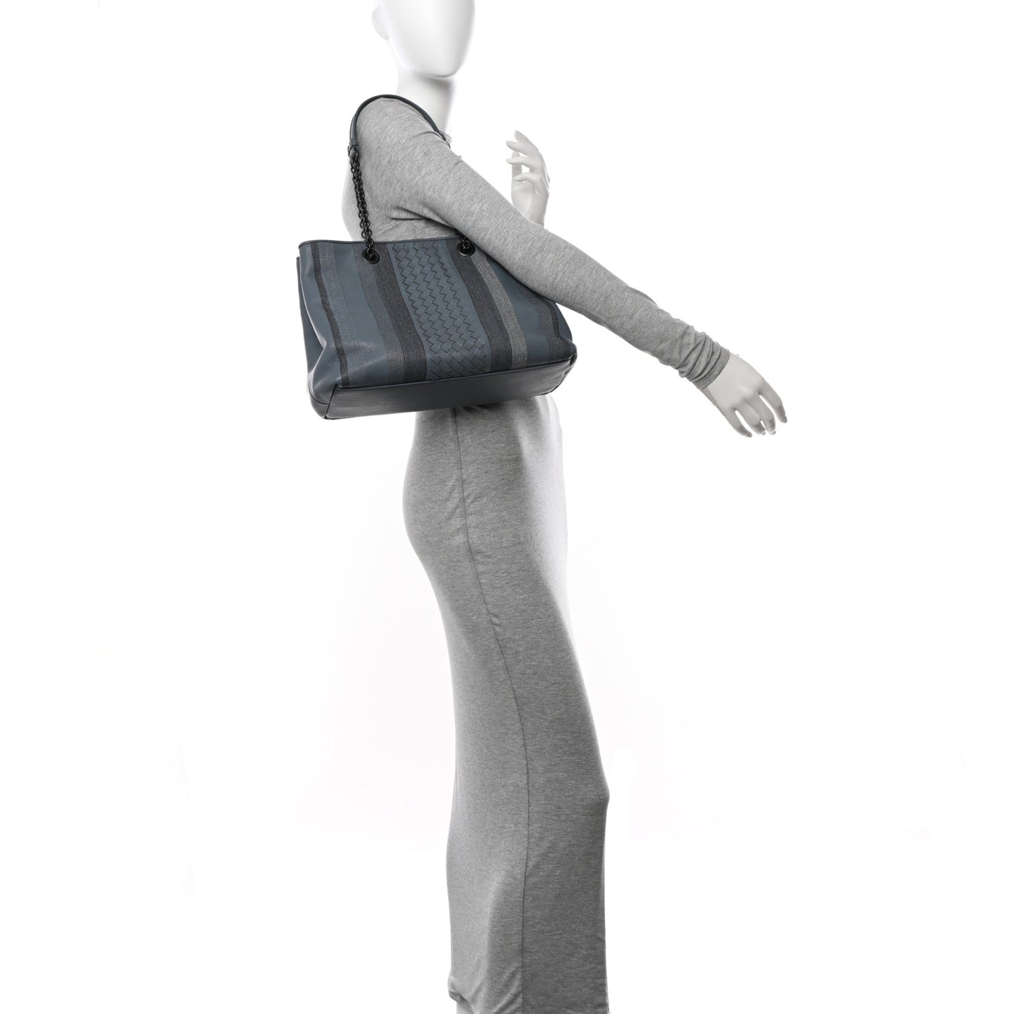 Nappa Intrecciato Medium Tote Blue