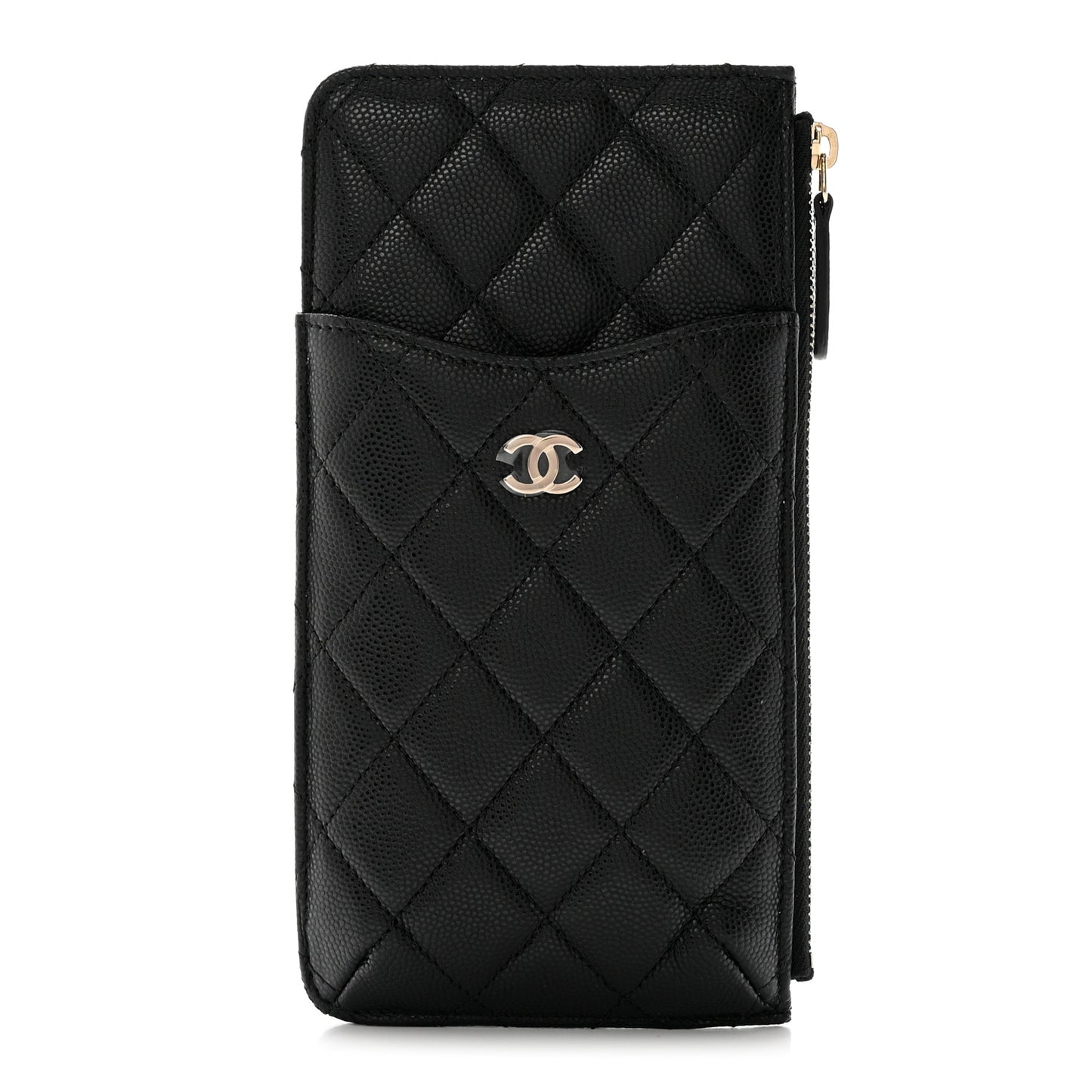 Caviar Quilted Classic iPhone Pouch Black