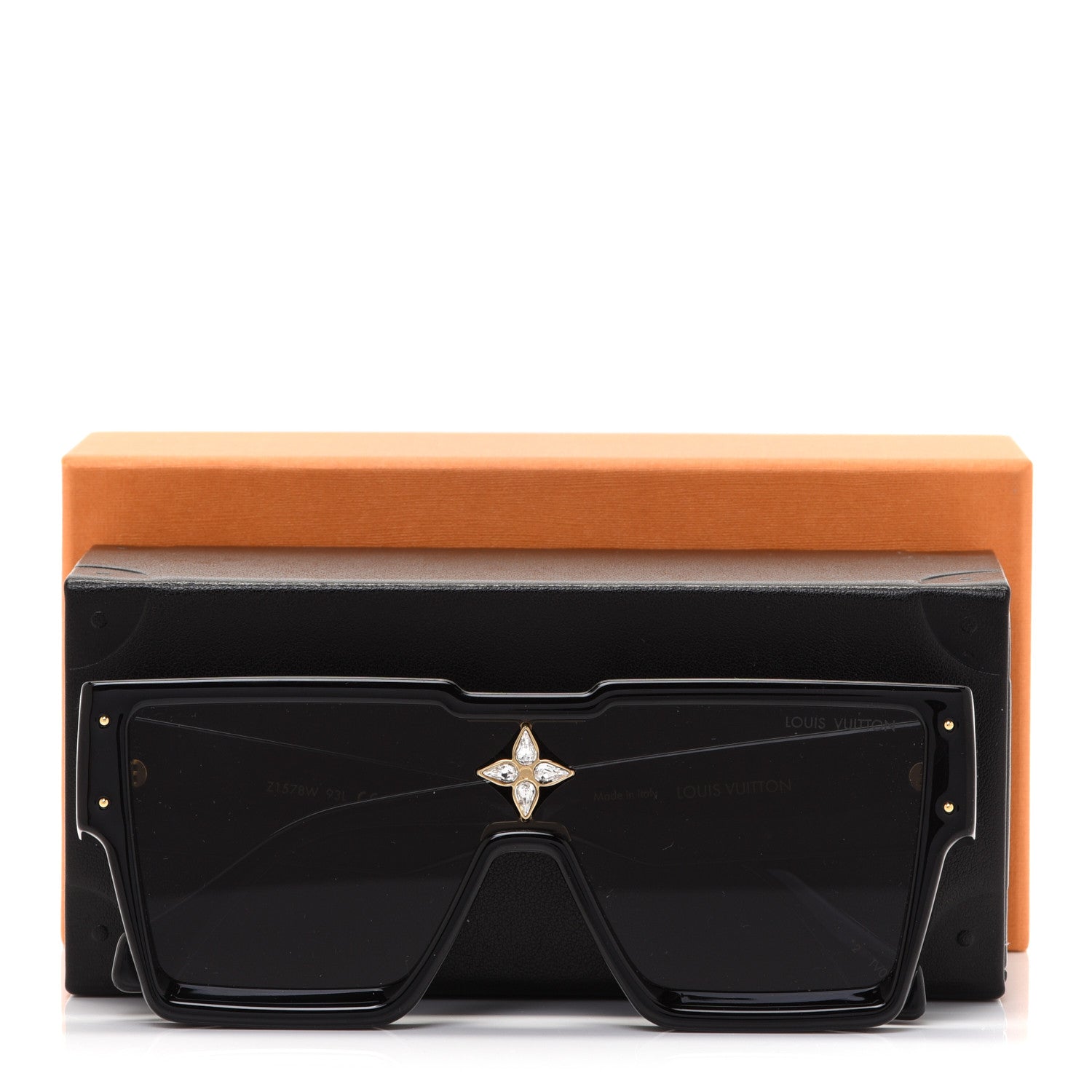 Louis Vuitton Acetate Swarovski Crystal Cyclone Sunglasses Z1578W Black 9 of 9