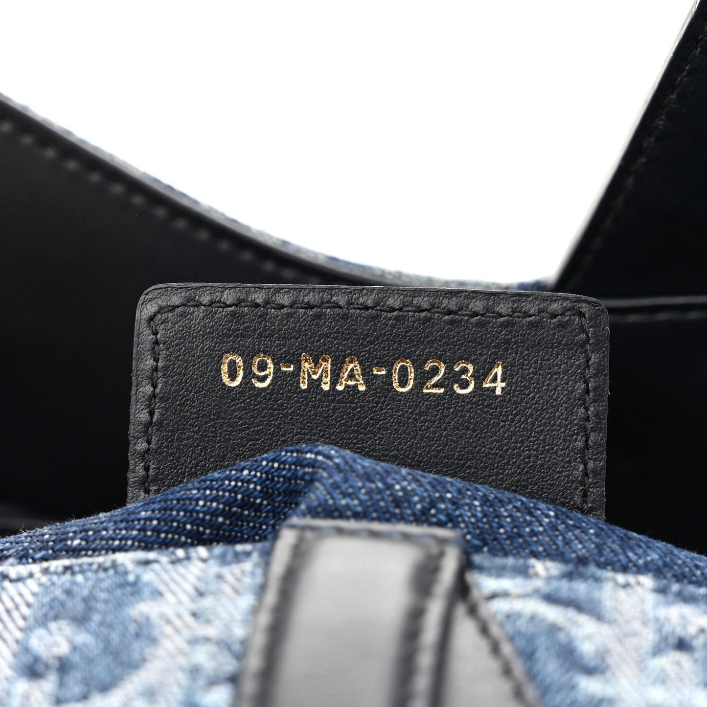 Denim Oblique Jacquard Saddle Bag With Strap Blue