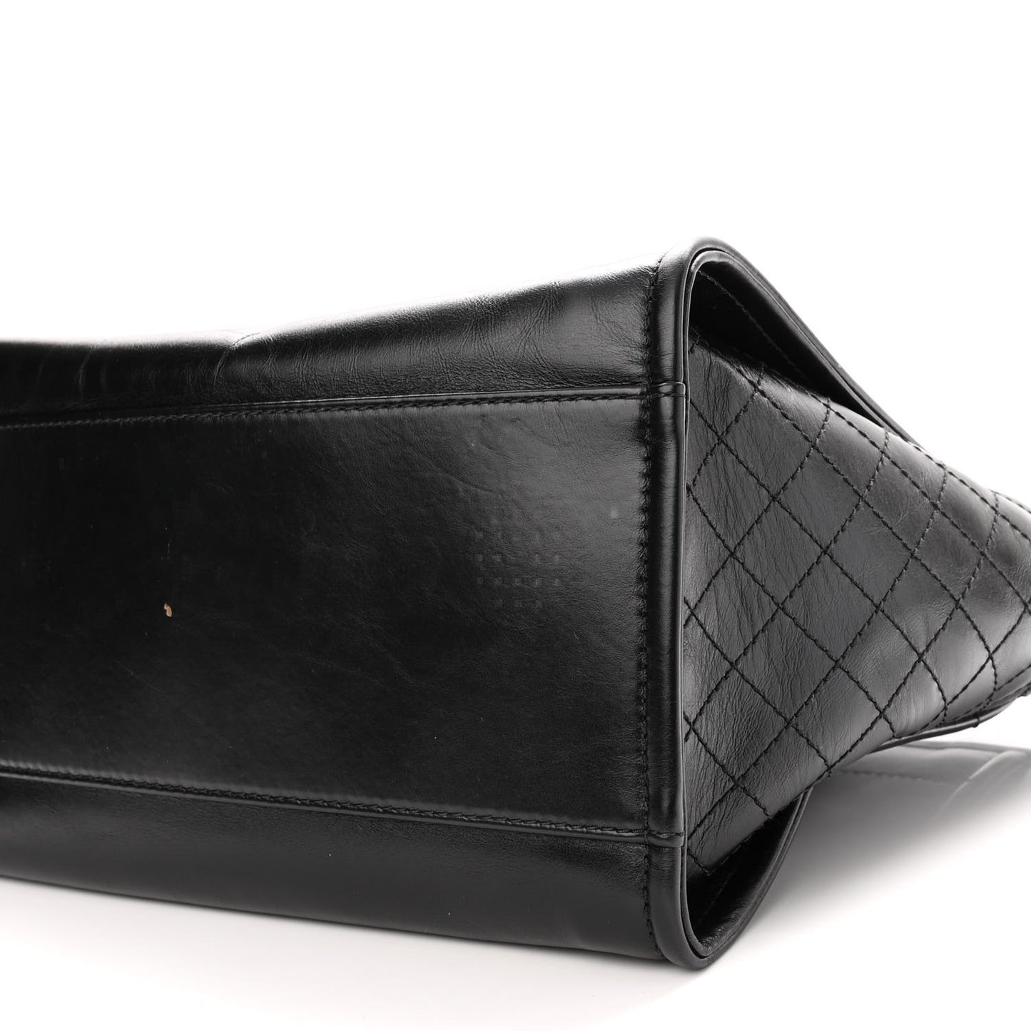 Aged Calfskin Medium Charms Deauville Tote Black