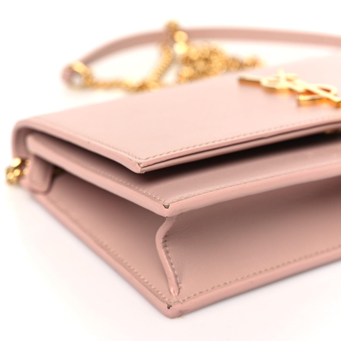 Smooth Calfskin Classic Monogram Kate Tassel Chain Wallet Pale Pink