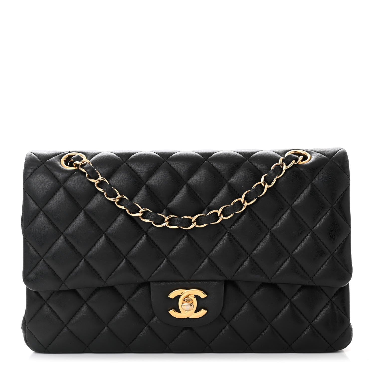 Chanel Lambskin Quilted Medium Double Flap Black 1 of 10
