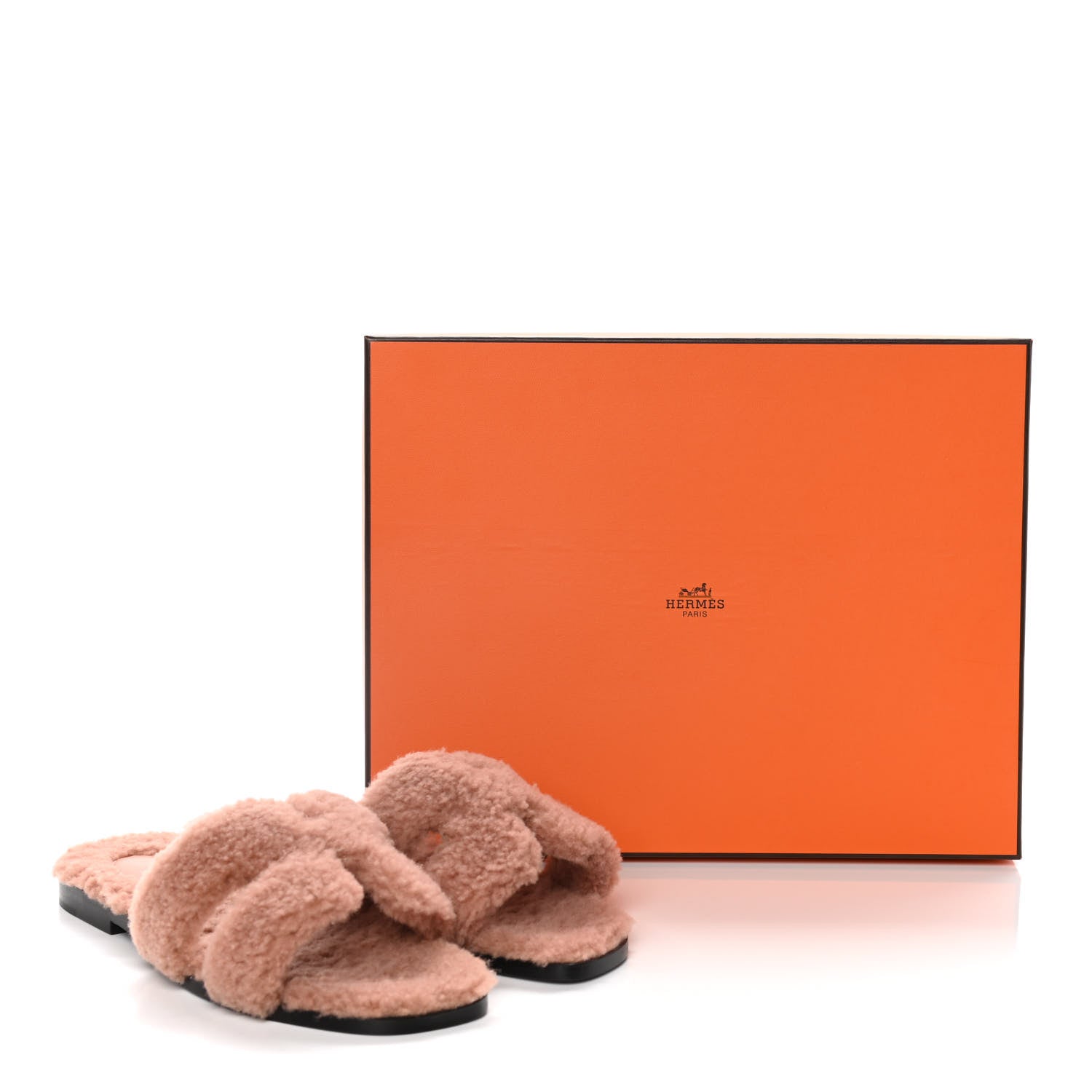 Hermes Woolskin Oran Sandals 35 Rose Aube 11 of 11