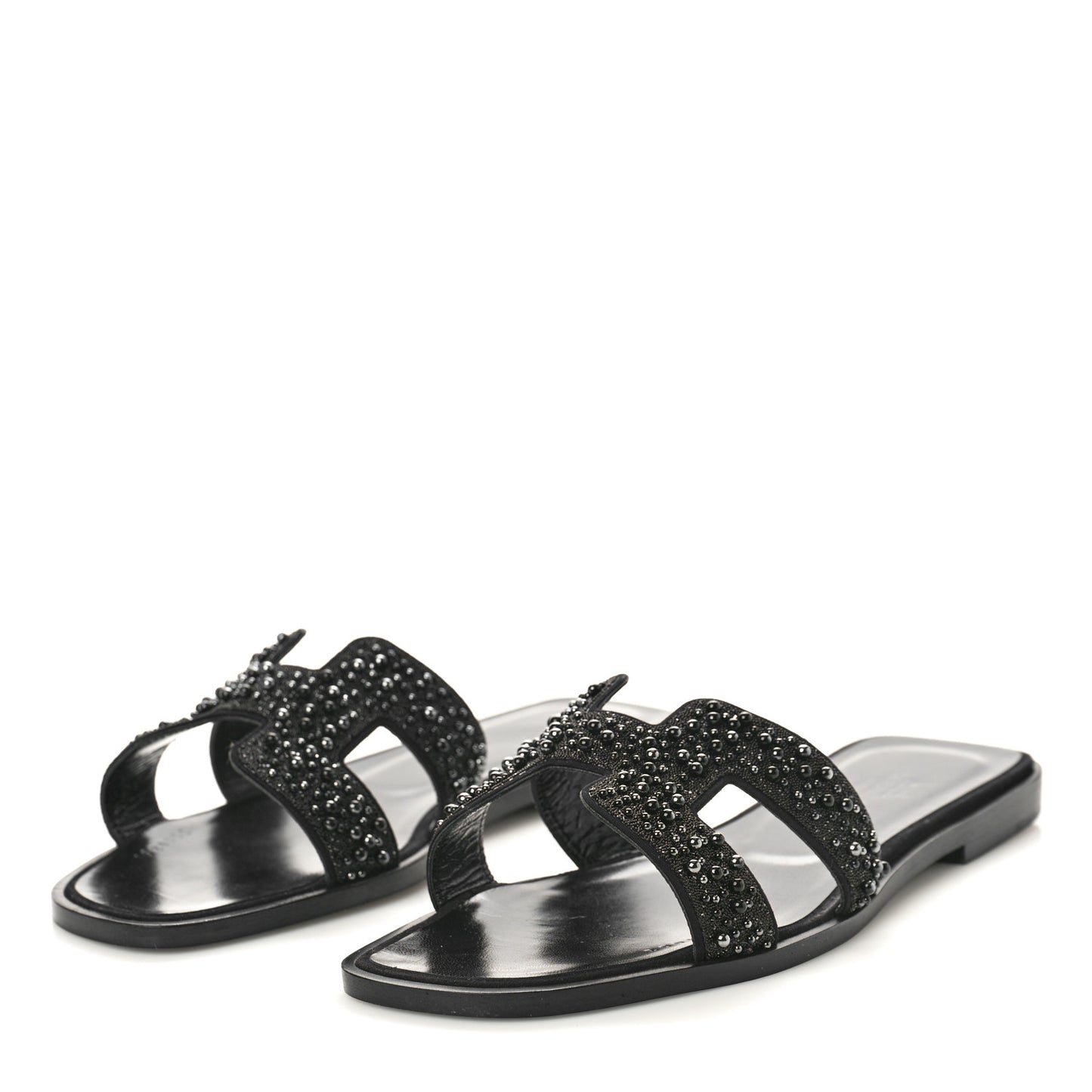 Suede Beaded Oran Sandals 37 Black