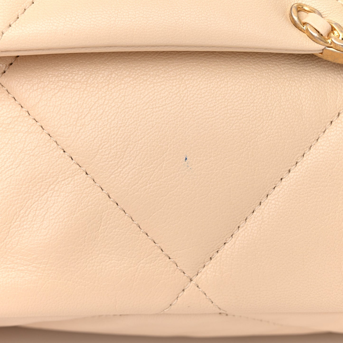 Goatskin Quilted Large Chanel 19 Flap Beige