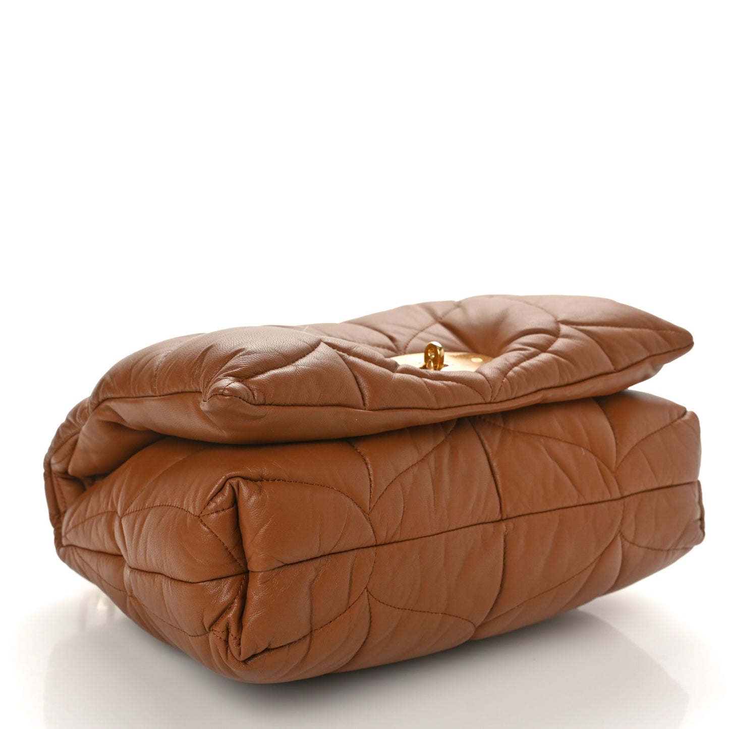 Nappa Pillow Quilted Little Softie Bag Tobacco Brown
