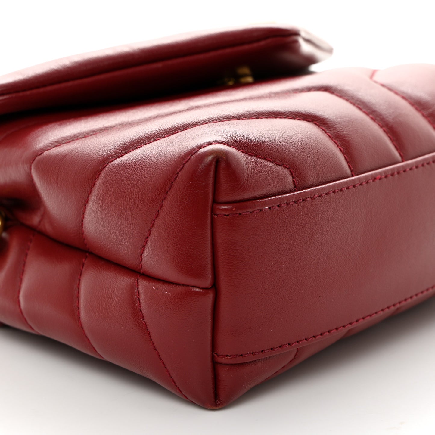 Calfskin Y Quilted Monogram Toy Loulou Crossbody Bag Rouge