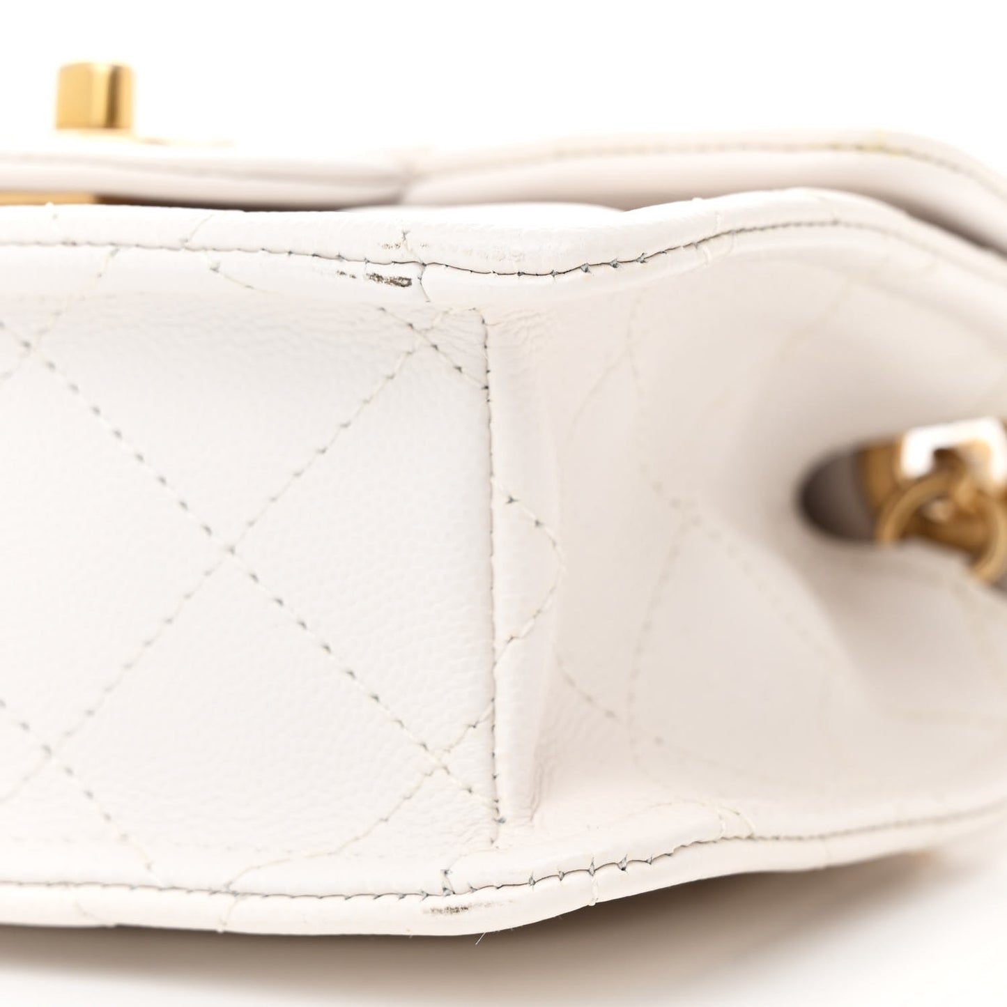 Caviar Quilted Mini Sweet Classic Flap White