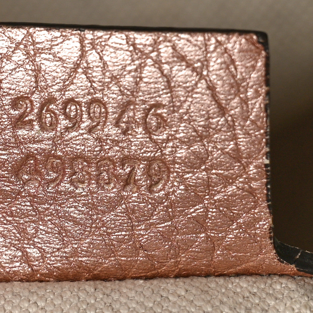 Monogram Cellarius Calfskin Large Bella Top Handle Bag Beige Rose Gold