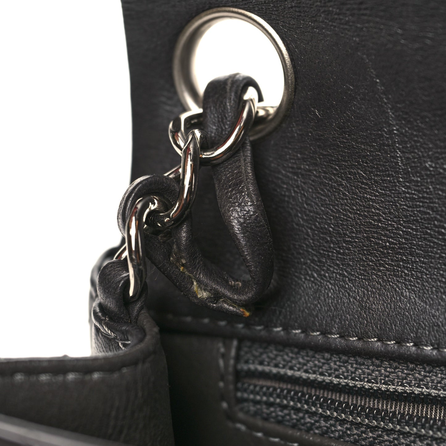 Lambskin Quilted Mini Square Flap Dark Grey