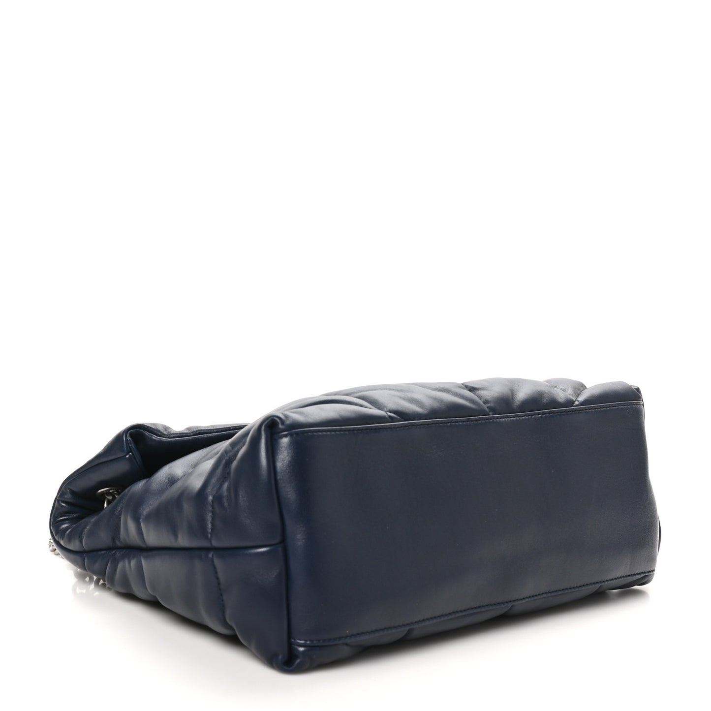 Lambskin Quilted Medium Loulou Puffer Monogram Chain Satchel Deep Marine