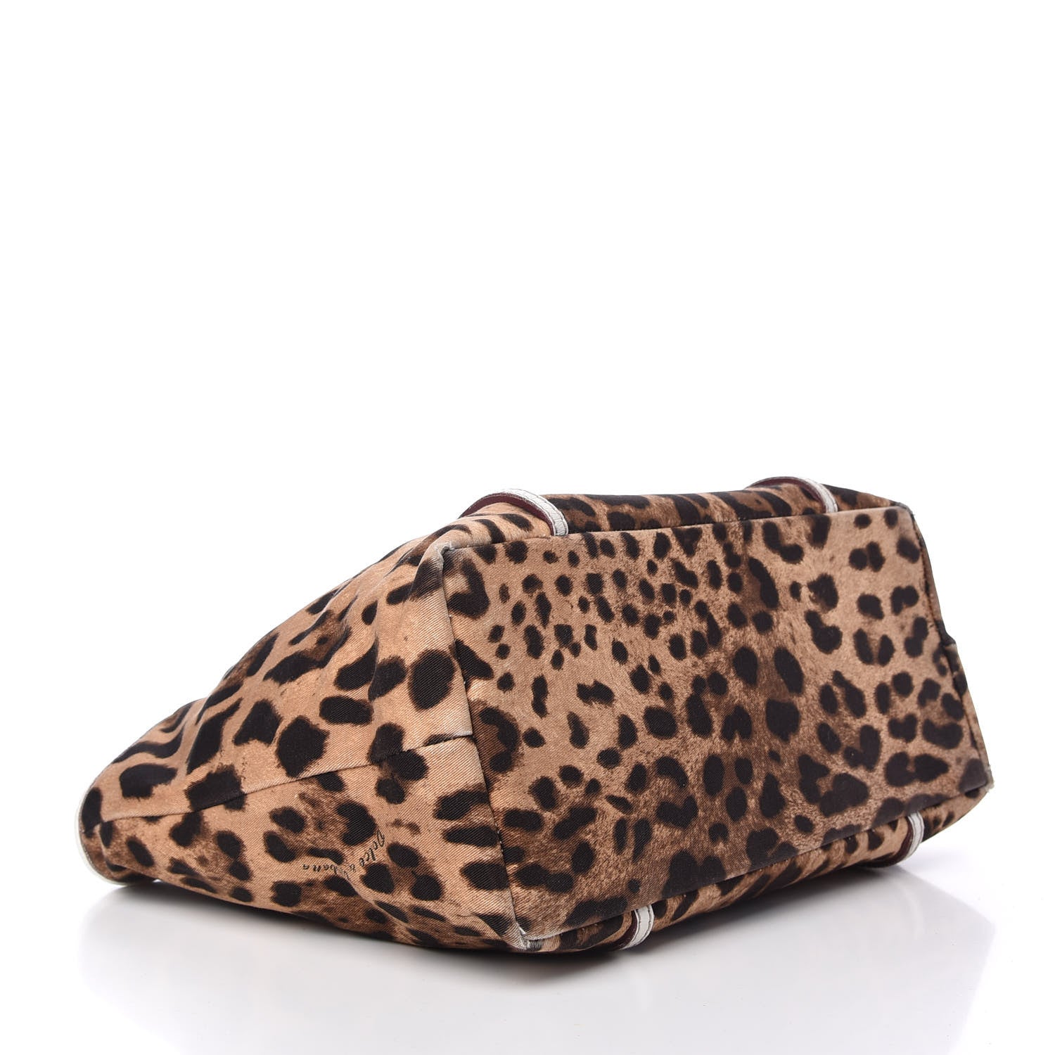 Dolce & Gabbana Canvas Leopard Print Medium Tote White 4 of 8