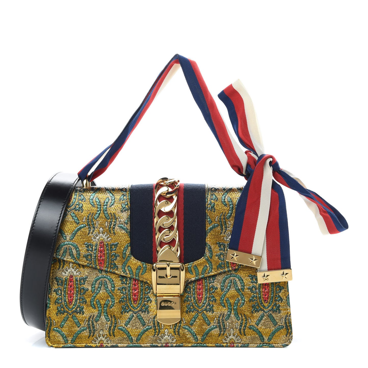 Iridescent Brocade Small Sylvie Shoulder Bag Gold
