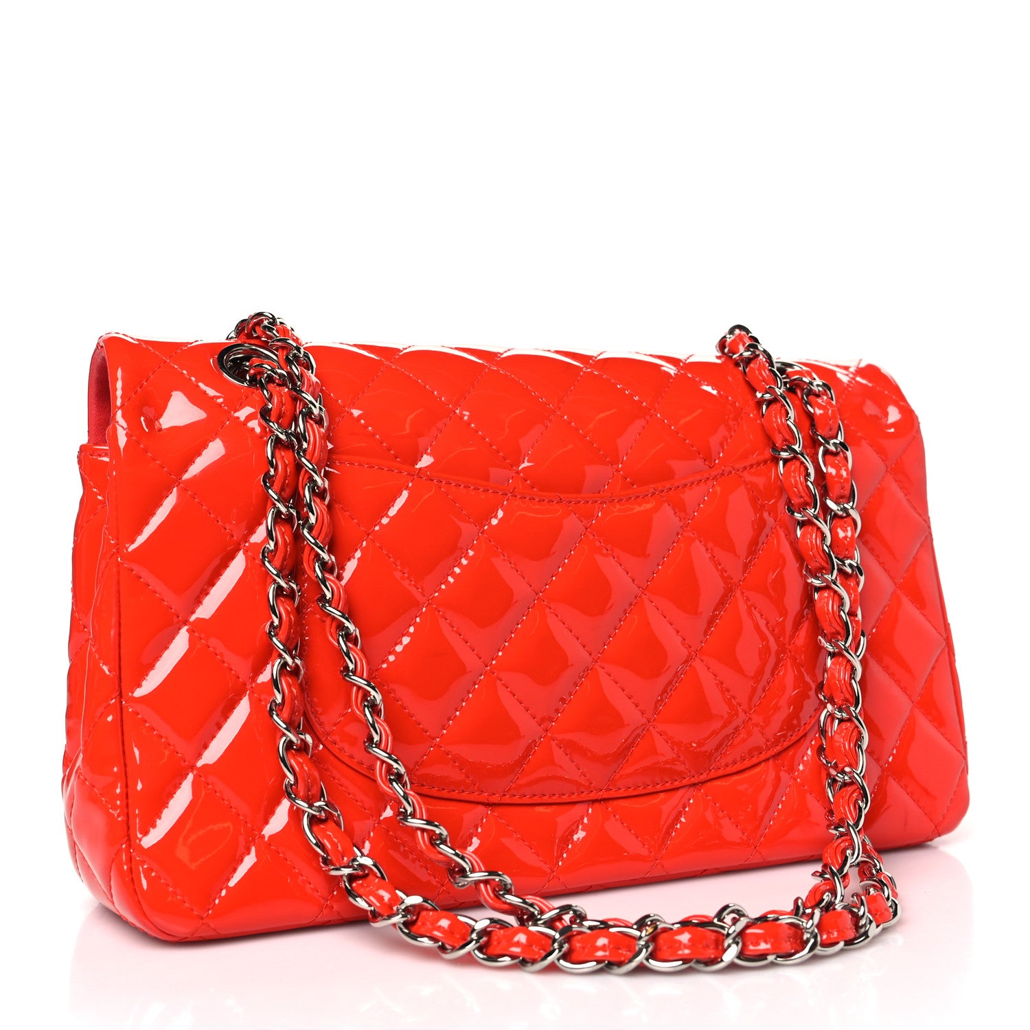 Chanel Patent Quilted Medium Double Flap Red 3 of 14