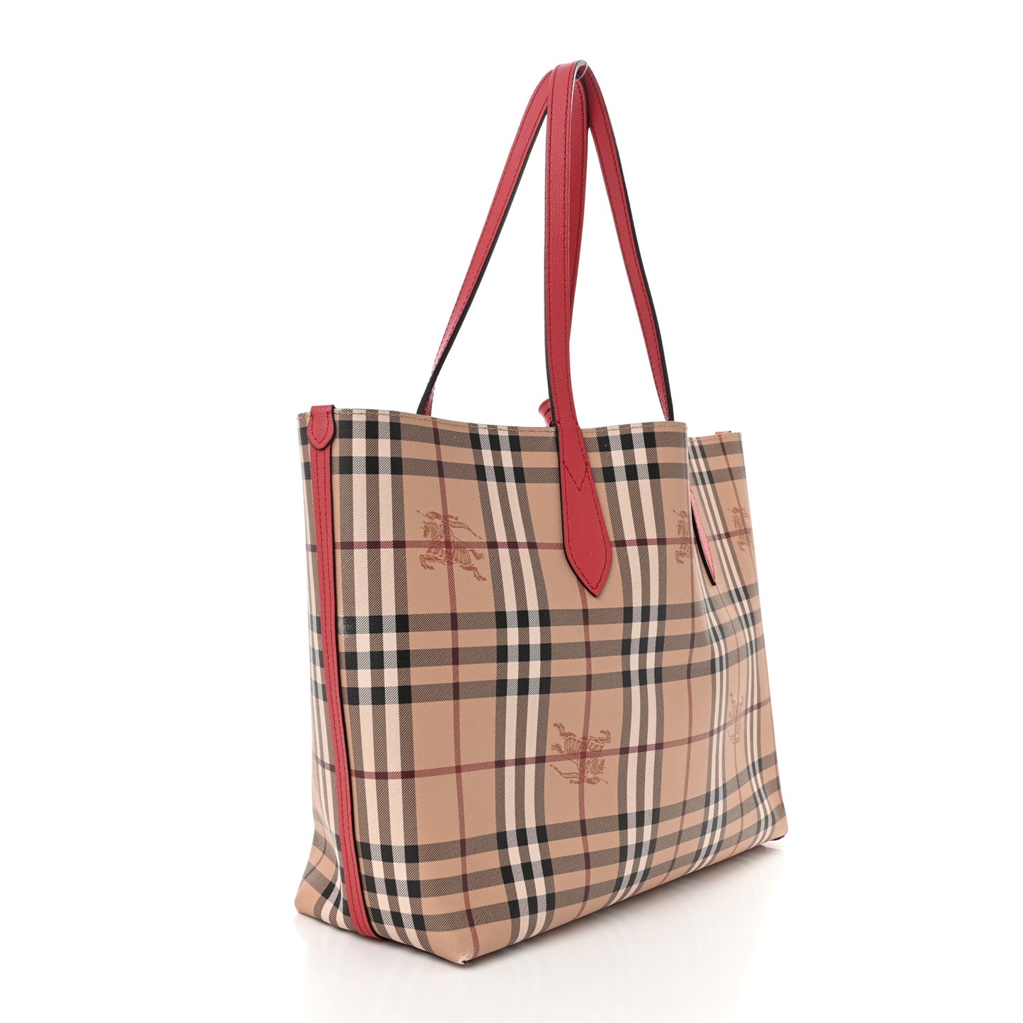 Haymarket Check Medium Reversible Tote Poppy Red