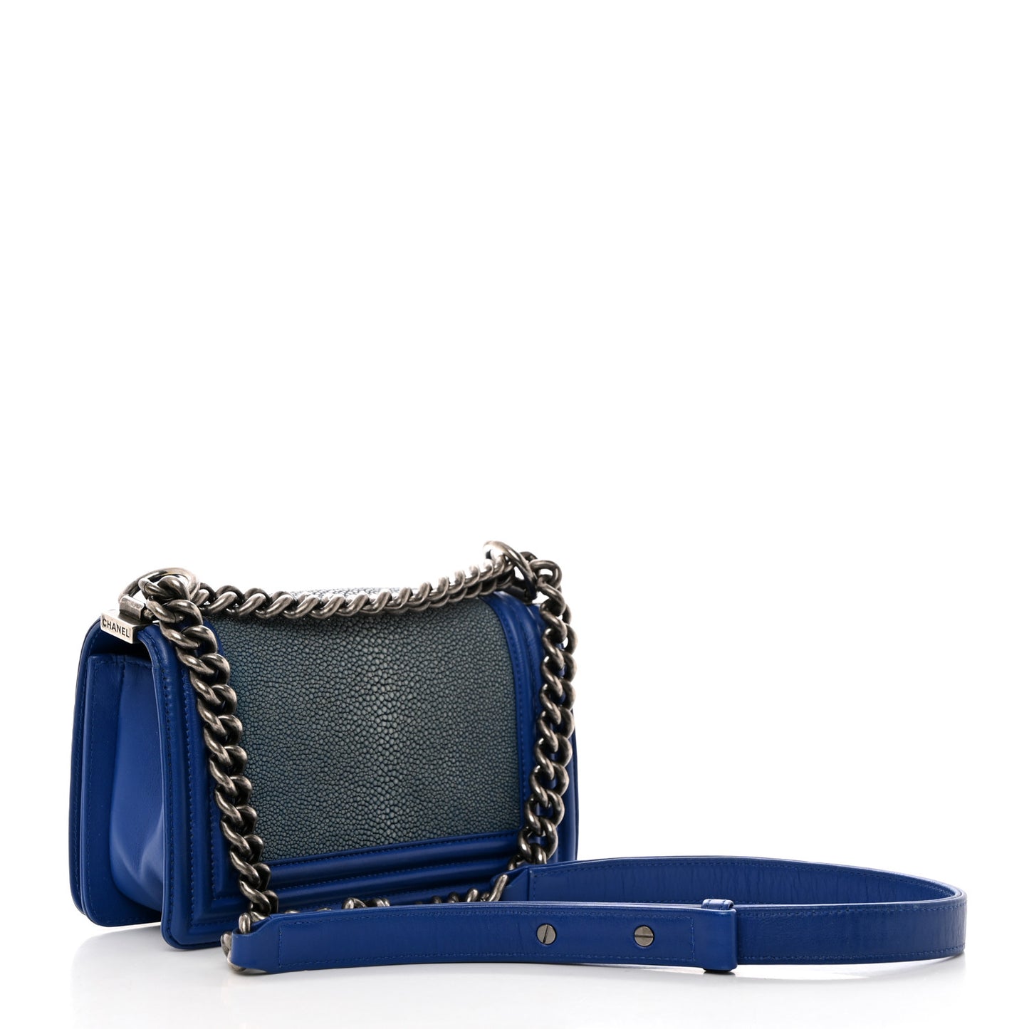 Galuchat Stingray Small Boy Flap Blue